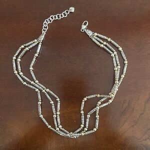 Brighton Elegant Silver and Gold Beaded Necklace